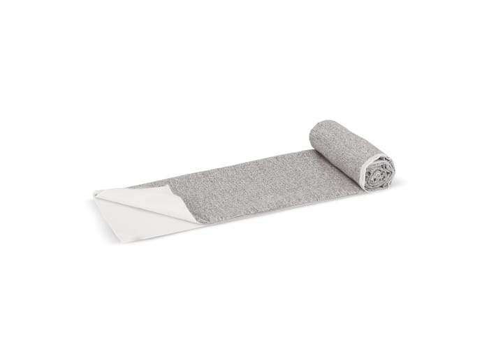 Grande serviette absorbante personnalisable rPET 70x140 cm Blanc et Gris